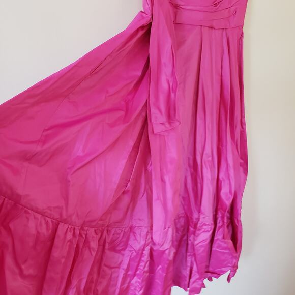 Talbot Runof Silk Taffeta Faux-Wrap Tea-Length Gown Size 12 - Picture 8 of 12